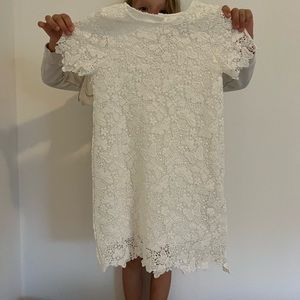 White butterfly lace dress